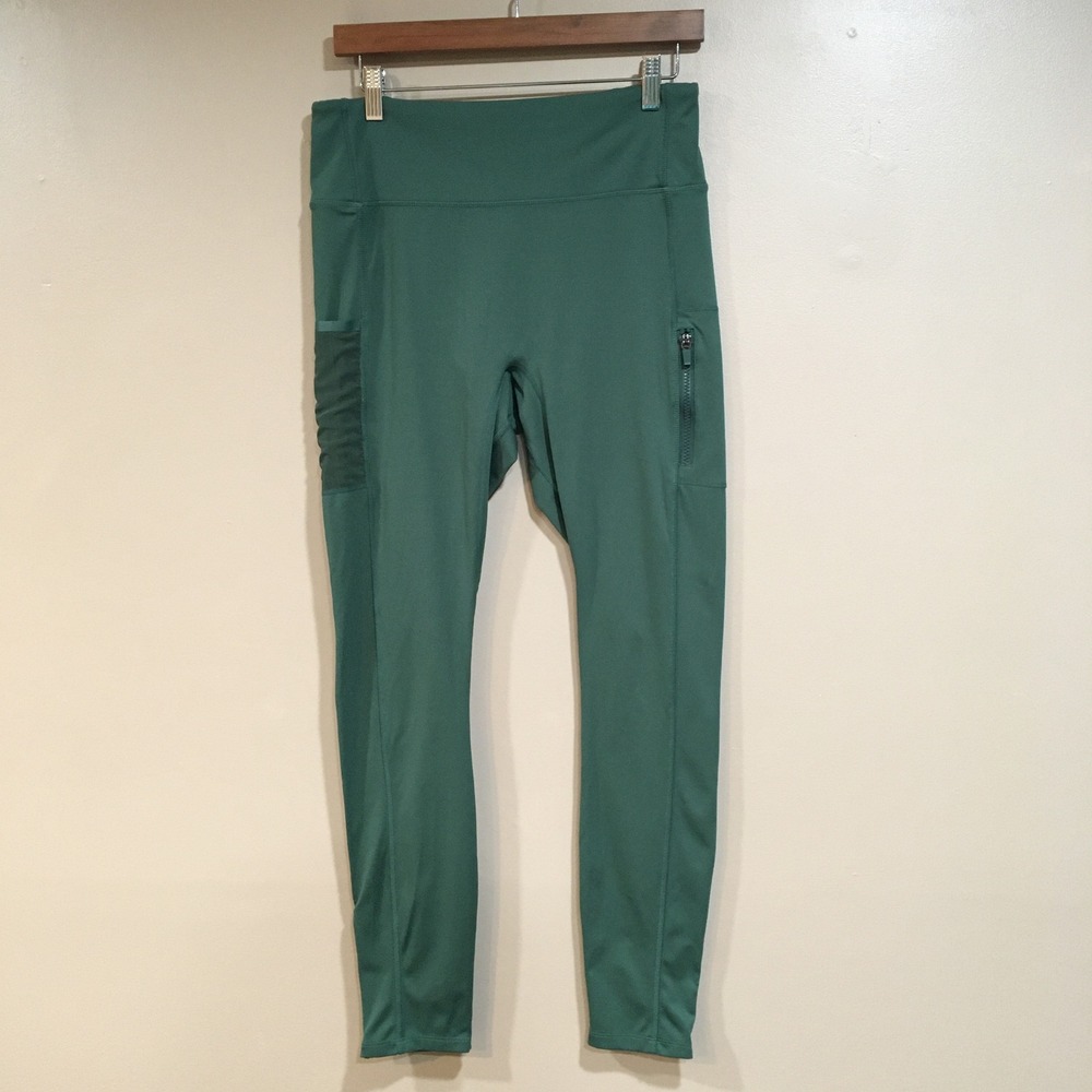 Fabletics Motion365 High Waisted Ankle Zip Pocket Leggings Womens XL Green Gym